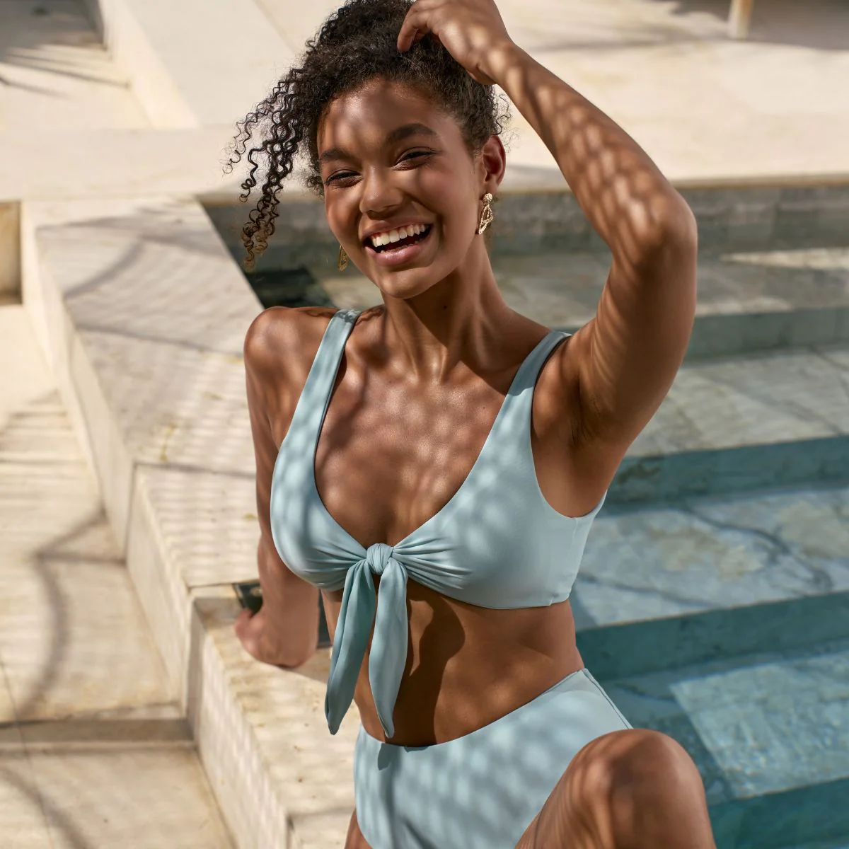 Ava Lift Up Bikini - Top and Bottom - Blue